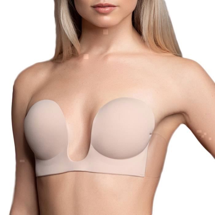 Soutien-Gorge Adhésif,sans Bretelle Dos Nu Invisible Push Up Bra