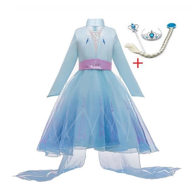 Déguisement Elsa - FINDPITAYA - Costume Filles Cosplay Luxe robe