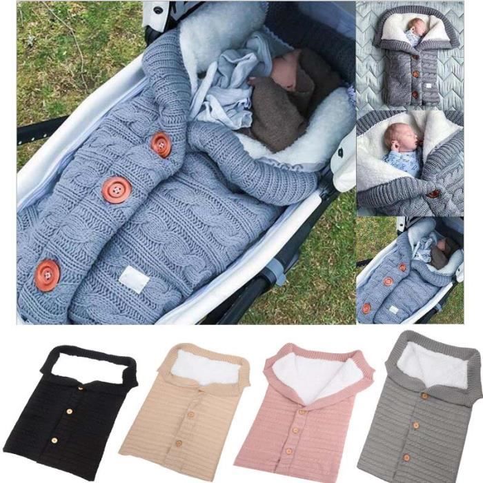 Sac De Couchage Gigoteuse Bebe Garcon Fille Coton Couverture Noir Couverture De Bouton Pour Bebe Tricote Crochet Hiver Chaud Cdiscount Puericulture Eveil Bebe