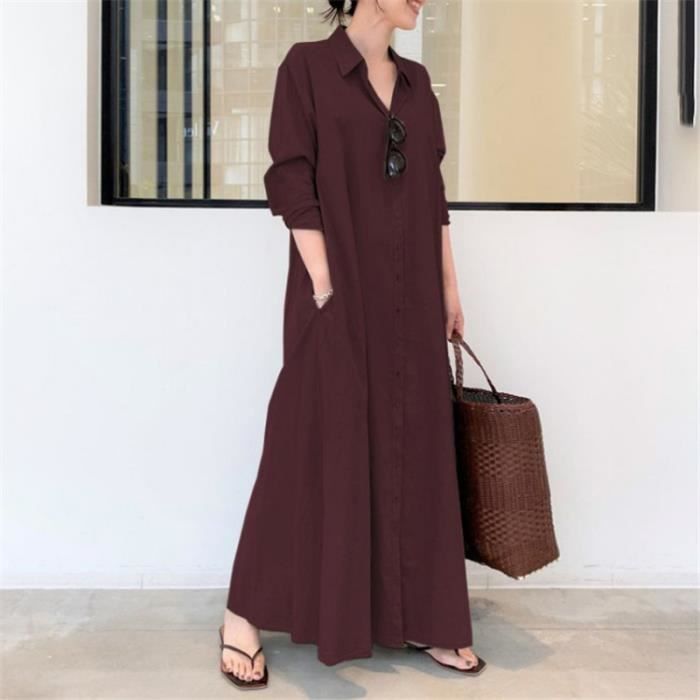 Robe coton top femme longue