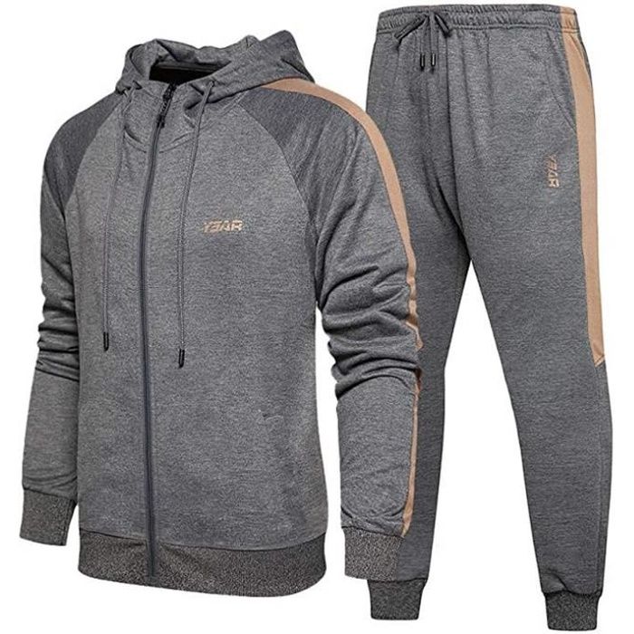 Ensemble Veste Pantalon Jogging Homme Decontracte Confortable Sport Automne