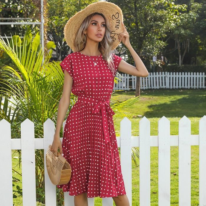 Robe rouge pois online