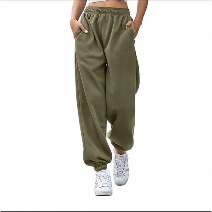 Pantalon De Survêtement Ample Pour Femmes, Survêtement Tendance Imprimé,  Taille Élastique, Bloc De Couleur, Rue, Pantalon De Jogging Avec Poches,  Automne - Pantalons Et Capris - AliExpress