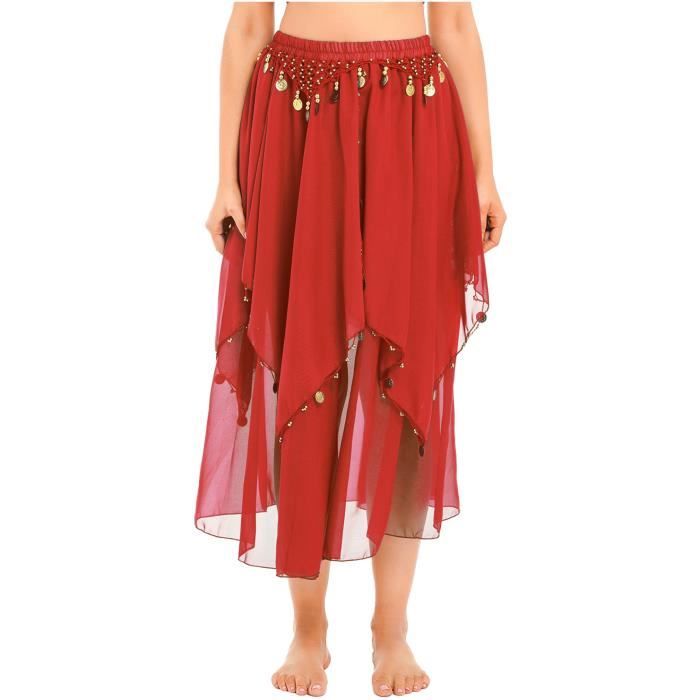Sciarpa dell'anca di Danza del Ventre Abiti da Allenamento Sciarpa Triangolare con Paillettes a Rete Accessori per la Vita da Ballo (Nero Taglia Unica