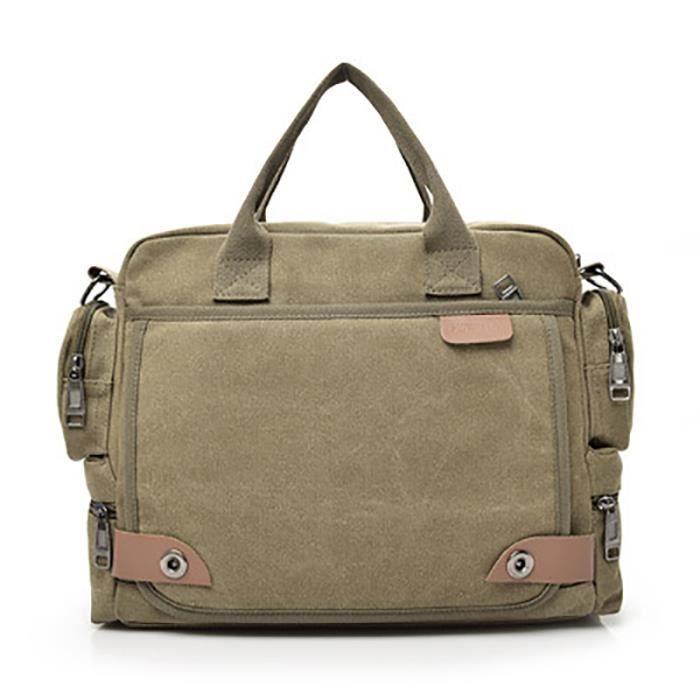 Multifonction Canvas Men Briefcase Bag Fashion Sac à bandoulière pour