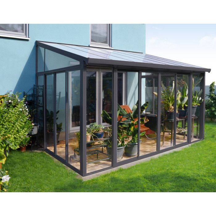 veranda san remo 3 x 4 25 m gris clair cdiscount jardin