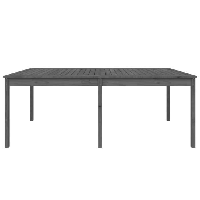 pwshymi-table de jardin gris 203,5x100x76 cm bois massif de pin