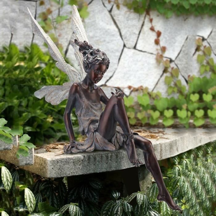 Statue de fée ornement de jardin résine artisanat aménagement paysager