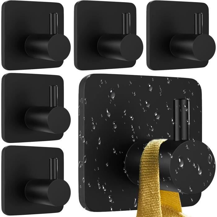 6 Pièces Crochet Adhesif Mural , Crochets Autocollants Porte Serviette Salle De Bain Accroche Torchon Cuisine Porte Manteau Autocollant Patere Murale Adhésif Muraux Salle Easy Hanging On Kitchen