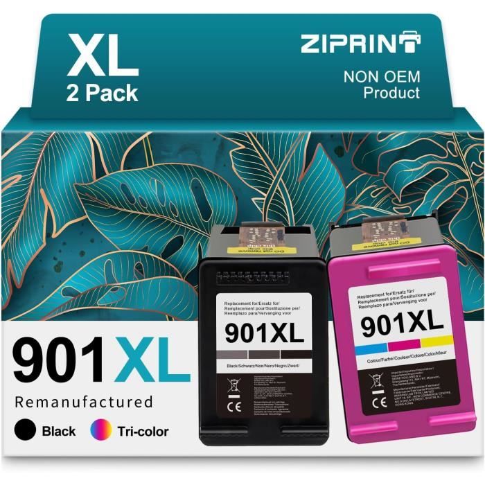 Pack 2 Cartouches D'encre N° 337 XL Noir Et N° 343 XL Couleur Grande Capacite Pour Imprimante Hp Photosmart C4190