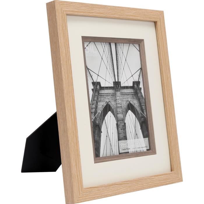 Lot de 1 Cadre Photo 13x18 cm Blanc Blumtal Cadre Photo En Bois MDF Cadre Photo Sur Pied De Haute Qualité Avec Passe-partout Cadre Photo Mural