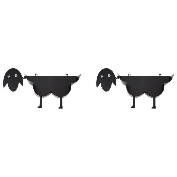 Lot De 3 Porte-Rouleaux Papier Toilette Mouton 3D - Support Amusant Autoportant Noir Pour Salle De Bain Cuisine