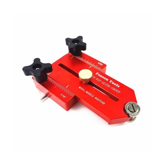 Gabarit De Scie à Table Pour Coupes Fines - 3 Poulies, Guide Réglable, Compatible Fentes U Et T, Alliage Aluminium