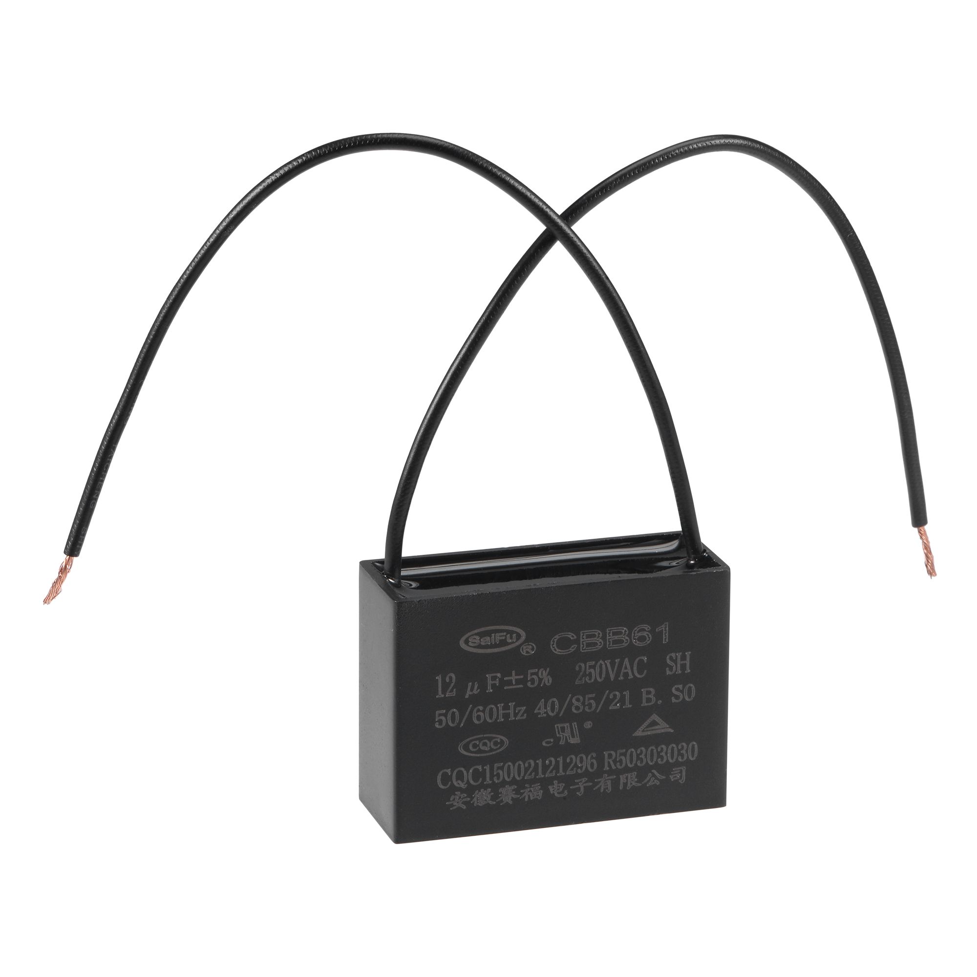 Condensateur CBB61 6µF 450V AC - Film Métallisé Polypropylène, Pour Ventilateur, Moteur, Pompe à Eau, 47x20x32 Mm