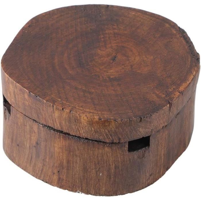 Cendrier Coupe-Vent Bois & Inox Avec Couvercle - Anti-Odeurs, Pour Intérieur & Extérieur (Noir)