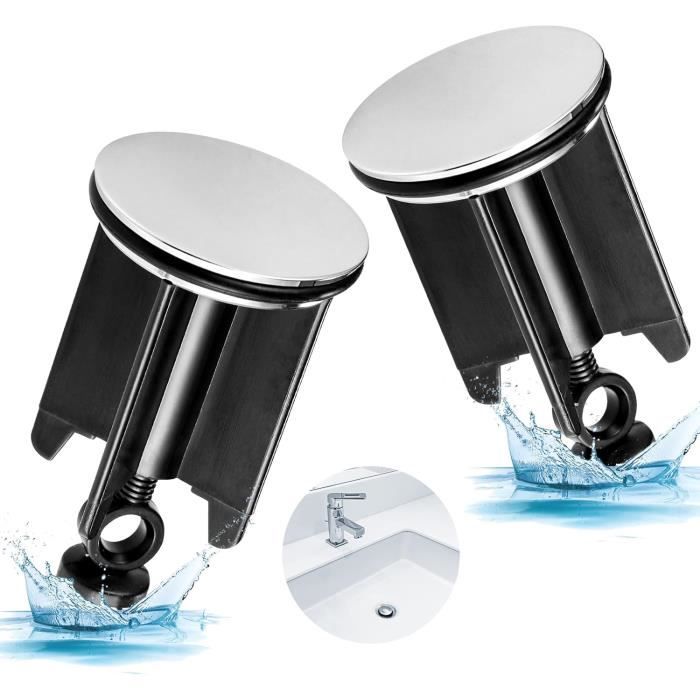 Bouchon Baignoire Universel AOEVUIR - 3 Pièces Avec Chaîne, Adaptables 40- 45mm, PVC Haute Qualité Bouchons évier Universels