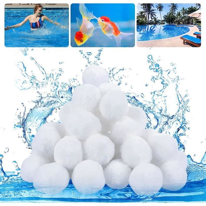 Balles Filtrantes Pour Piscine 700 G - Remplacent Le Sable - Réutilisables, Lavables En Machine - Filtration 3,5x Plus Efficace - Pour Tous Filtres