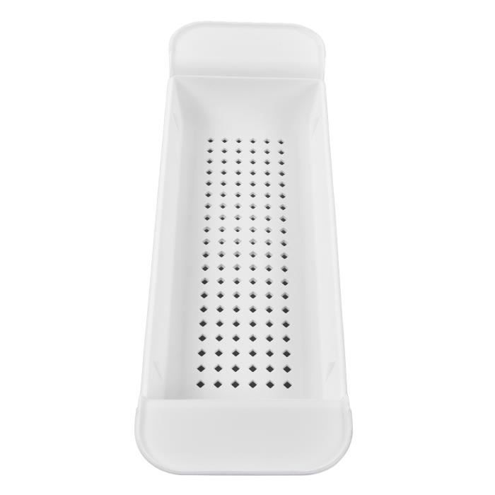 Plateau De Baignoire Télescopique Antidérapant - Support Pour Livre, Verre, Bougie - En PP, Blanc, Extensible Et Stable