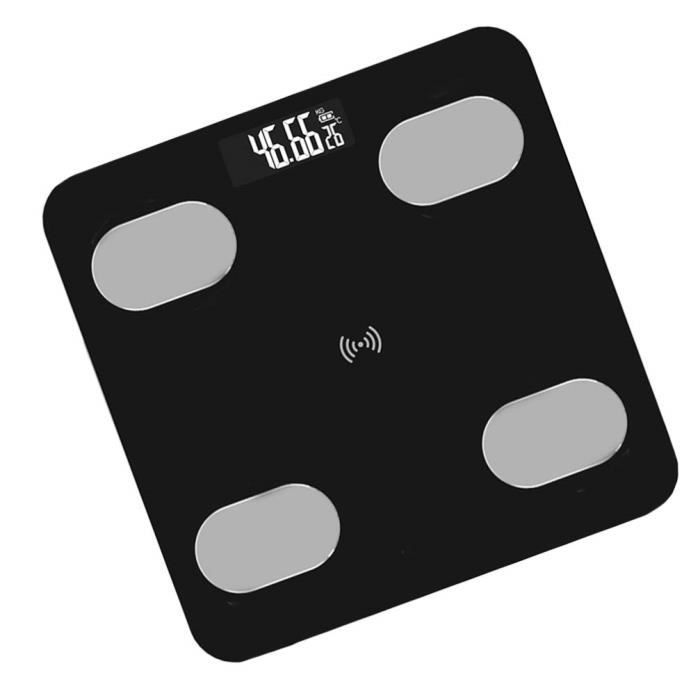 Support Mural Adhésif Pour Balance - Lot De 2, Dimensions 7,2x3,6 Cm, Noir, Pour Balance De Salle De Bain