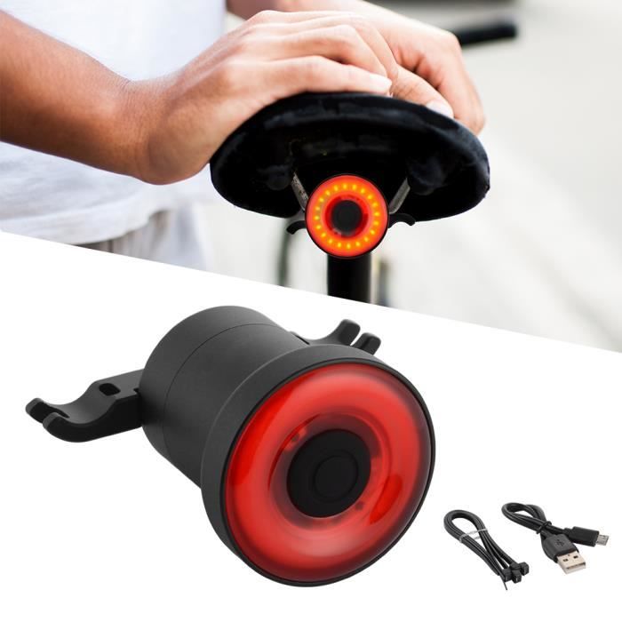 Tbest feu de vélo arrière rechargeable Feu arrière de vélo d'alerte prévenir le vol Auto On Off