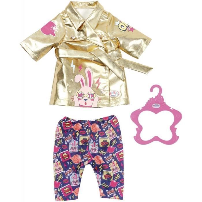 Habit Poupee 39 46 CM Manteau Or et Pantalon bleu Lapin Baby Born Vetement Accessoire Poupee et Poupon Zapf Cdiscount Jeux Jouets