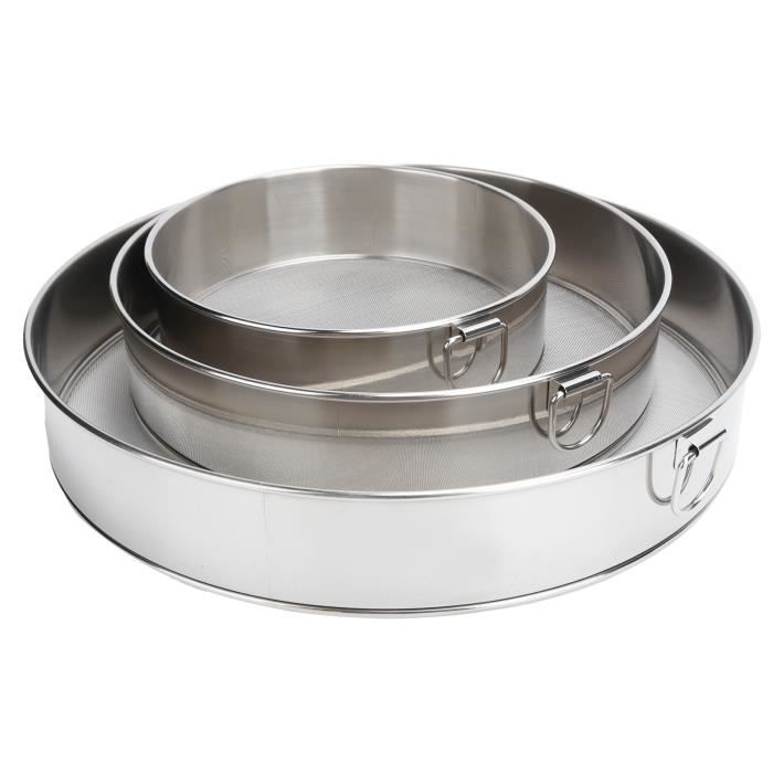 Tamis De Cuisine/labo En Acier Inoxydable - Diamètre 40 Cm, Hauteur 5 Cm - Maille Fine Pour Farine, Poudre, Tamisage
