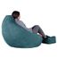 Pouf Poire Gamer En Velours Côtelé - Hauteur 115 Cm - Transportable - Rempli Billes Polystyrène - Turquoise