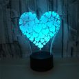 Belle RGB Amour Coeur Forme 3D LED Lumière de Nuit Chambre Lampe Pour Les Couples Amoureux De Mariage Anniversaire Cadeau-1