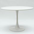Table de salon Tulip ronde noir et blanc 120 cm bar cuisine et restaurant, Couleur: Blanc-1