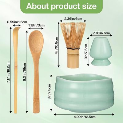 Kit Matcha Complet Wusboo 8 Pièces (Dégradé Bleu) - Tout Le Nécessaire Pour Préparer Votre Thé Matcha à La Maison