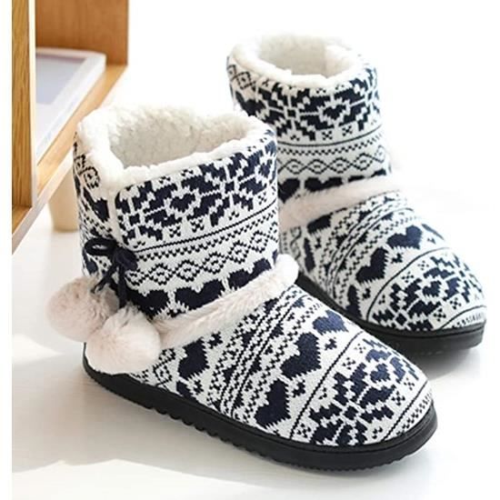 Bottes Chausson Hiver Femme Montant Chaussons Montants Chausson