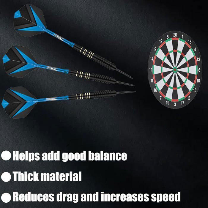 WIN.MAX Lot De 30 Paires D'ailes De Fléchettes – PET 110 Microns, Formes Variées, Universelles – Pour Fléchettes Acier Ou Soft Tip – Durables Et Précises