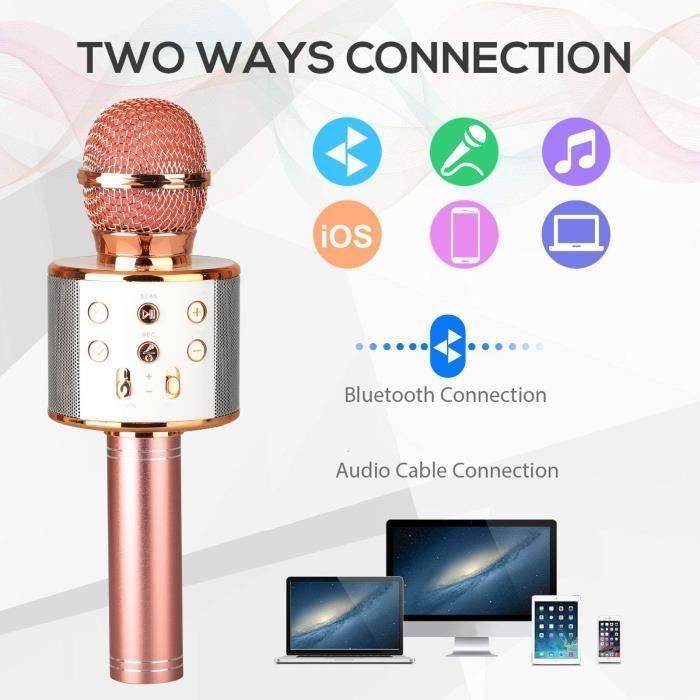 Micro Couleur Rose Qualité Son Microphone Sans Fil Bontempi SonicLink