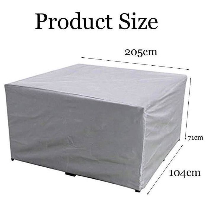 Mehr Garten Housse De Protection Pour Table De Jardin Rectangulaire | 175 X 105 X 71 Cm | Polyester Tissé Oxford 600D, Couleur : Gris