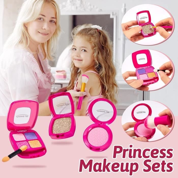 Faux Maquillage Enfant, Malette Maquillage Jouet, Cosmétiques Beauté pour  Enfants Jeux D'imitation Cadeau pour Enfant Petite Filles