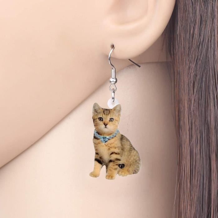 Boucles d'oreilles chat - Bijoux fantaisie