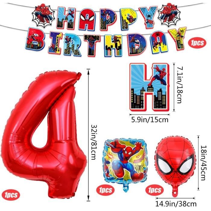 Decoration Anniversaire 4 Ans, Super Ailes Ballons Enfant, Deco Anniversaire  Garçon, Ballon Rouge Chiffre 4, Happy Birthday G[u4870] - Cdiscount Maison