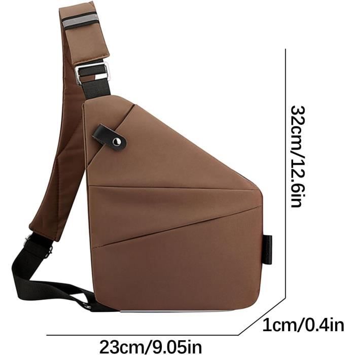 N217579-Sac Banane Homme Sac De Poitrine à Bandoulière Multifonctionnel