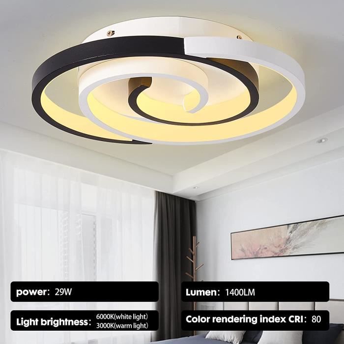 Plafonnier LED Lampe Plafond à encastrer 29W Blanc froid-lumière chaude  1400LM 3000K-6000K Luminaires modernes ultra-minces e[O235]