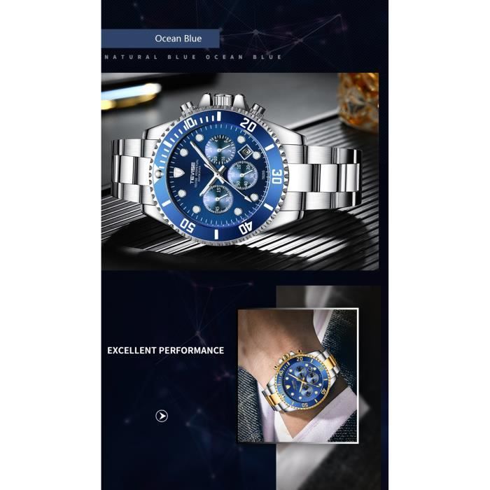 TEVISE T823 Marque Hommes Montre De Luxe Montre Quartz Sport