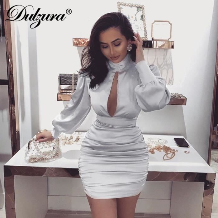 Robe Dulzura robe fronc e longue manches lanternes tenue