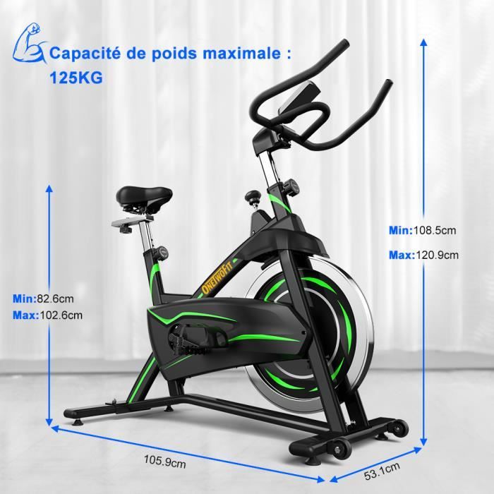 OneTwoFit Velo d appartement Magnetique 13kg Velo biking avec Ecran LCD Noir et Vert OT315GN Cdiscount Sport