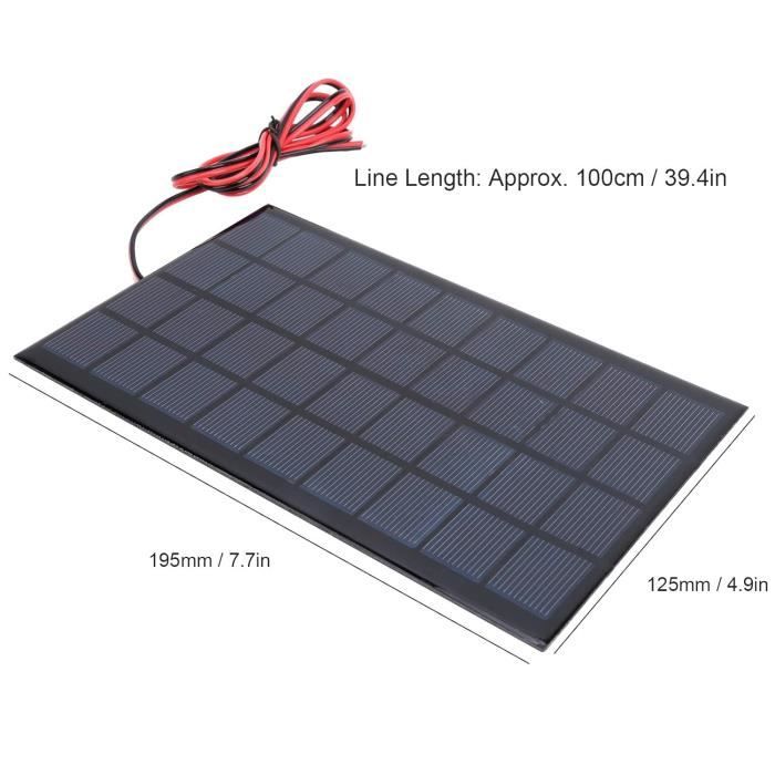 Mini Panneau Solaire 3W 5V Polycristallin – Chargeur Portable Bricolage, 170x130 Mm, Idéal Batterie DIY Écologique