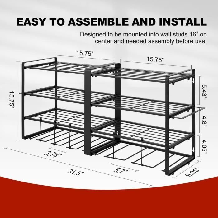 Yeabett Rangement à 3 niveaux pour outils électriques, support mural