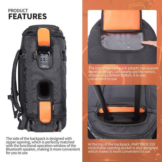 Housse De Transport JBL PartyBox Club 120 – Sac De Protection Anti-Poussière, Ouverture Pratique, Noir