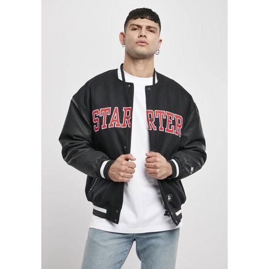 Veste Starter Homme - Taille 2XL (50/52) - Couleur Gris Et Bleu - Style Windbreaker - Occasion Très Bon état
