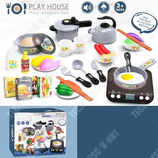 Kit De Jeu De Cuisine Pour Enfant Avec Spray Lumineux Et Accessoires De Cuisine, Cadeau D'anniversaire Pour Garçons Et Filles âgés De 3, 4, 5, 6, 7 Ans
