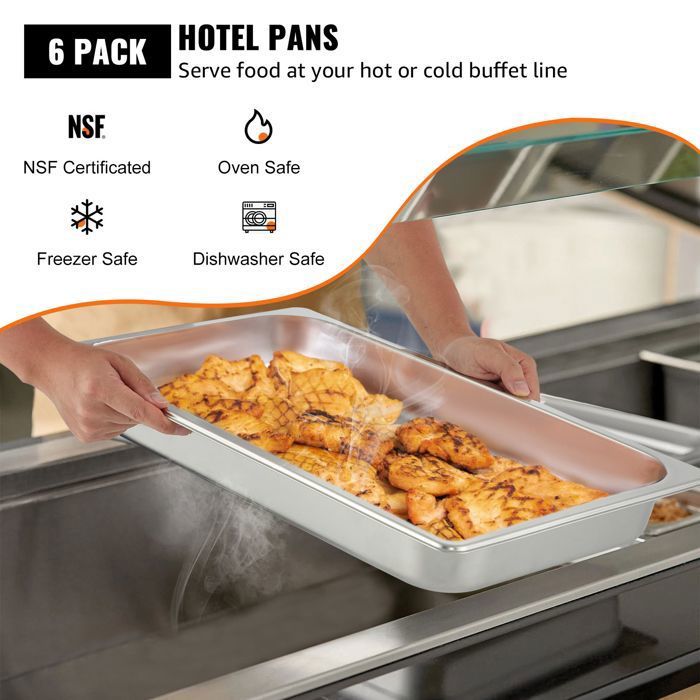 Lot De 4 Réchauds à Buffet Chauffants 9L - Ensemble Complet Inox Avec 8 Récipients Demi-Taille 4.5L, Idéal Mariages, Réceptions Et Traiteurs