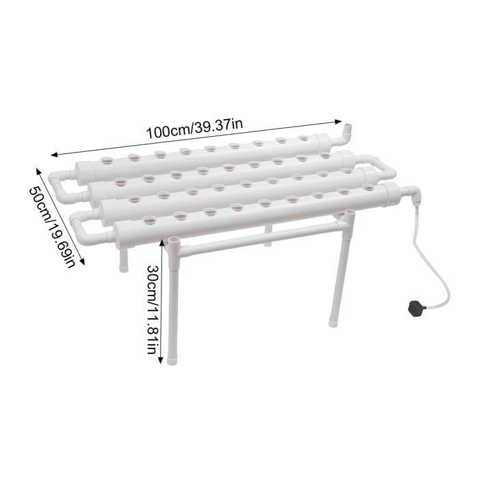 Kit Hydroponique OMGGYER 90 Plants - Système PVC 10 Tubes (Avec Pompe) Tour Hydroponique