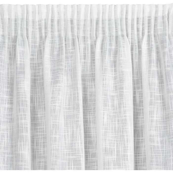 Rideau De Salon Voile Semi-transparent 228x228 Cm - Beige, Avec Galon Fronceur Pour Rail, 100% Polyester, Lavable Machine